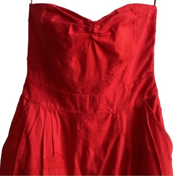 McQ by Alexander McQueen Red Strapless Dress - Picture 9 of 10